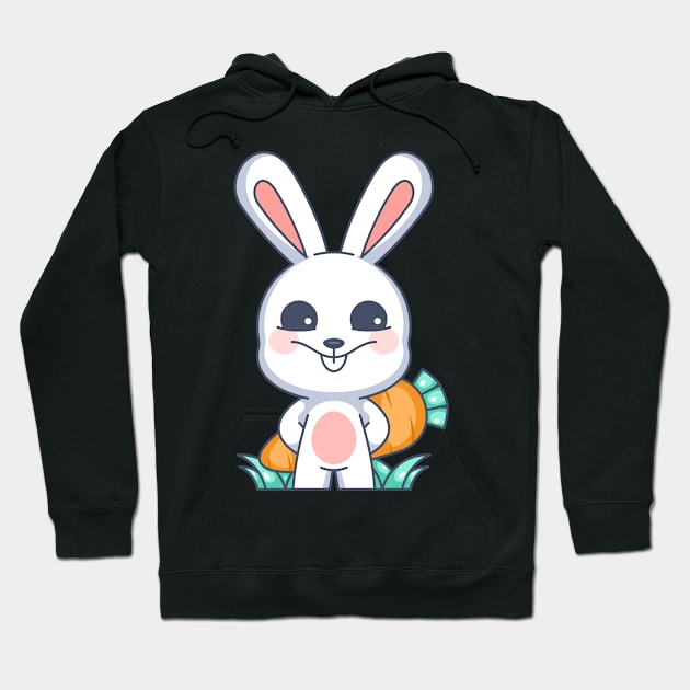 Cute bunny hiding carrots behind her body Hoodie by Wawadzgnstuff